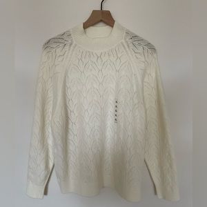 Uniqlo mockneck pointelle knit sweater size XL